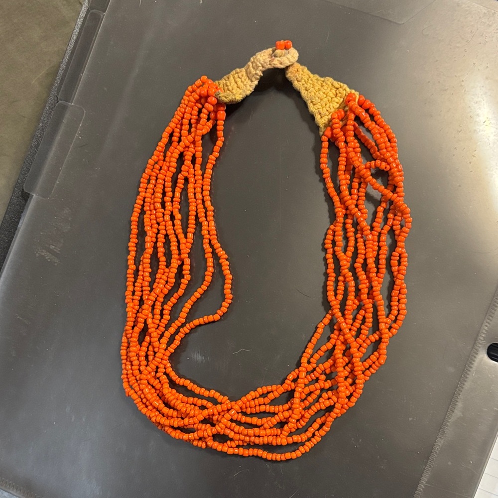 Orange Beaded Necklace